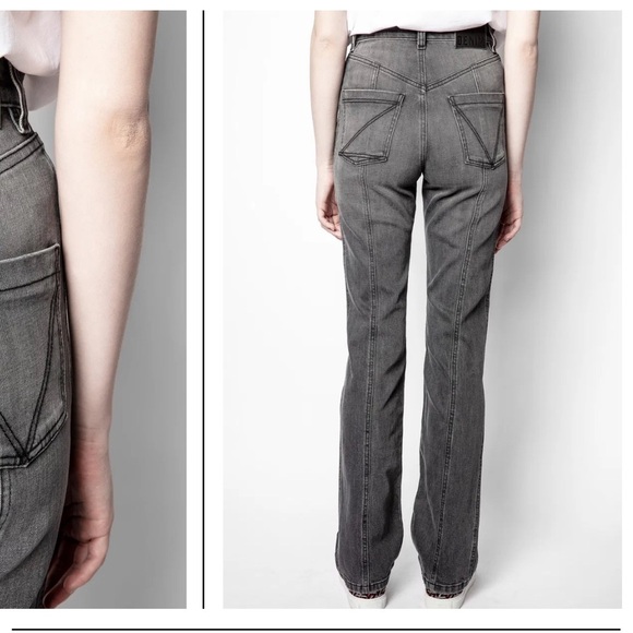 Zadig & Voltaire Gray  Exile Eco Stretch Jeans, 27 - Picture 3 of 14